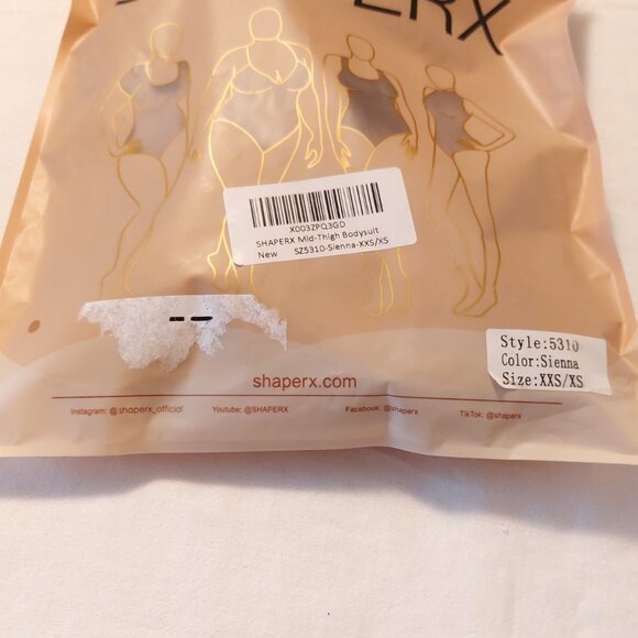 SHAPERX Wide Starps Mid-Thigh Bodysuit Tummy Control Shapewear Seamless Sculptin - Picture 7 of 9